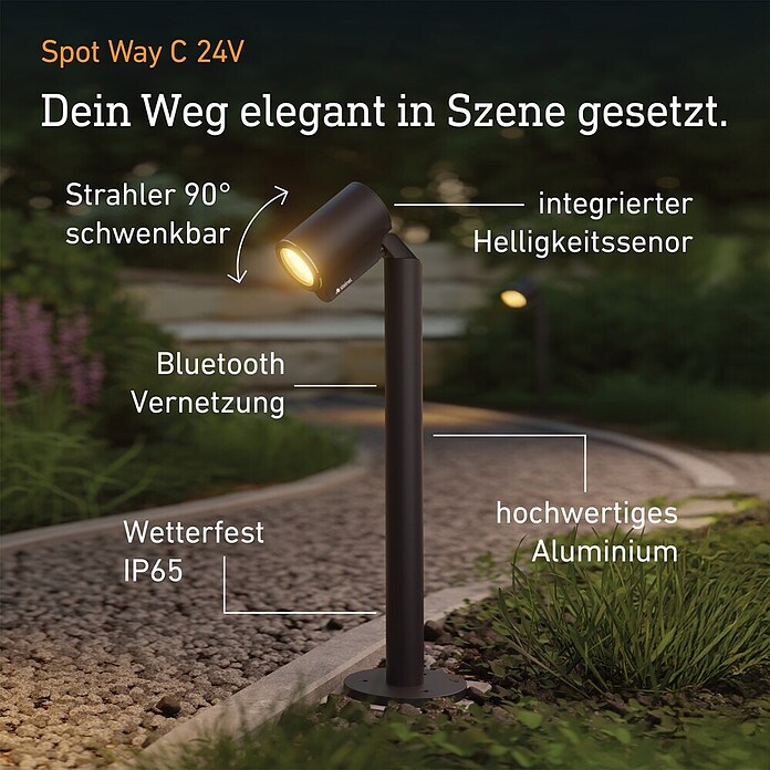 Steinel LED-Gartenstrahler Way C 24V Garten-Lichtsystems (363 lm, 1 800 K - 4 000 K, IP65) | BAUHAUS