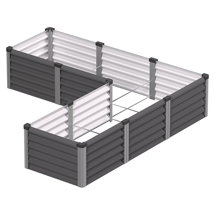 Vitavia Hochbeet Meta In&Out 401 (185 x 185 x 40 cm, Zincalume®, Granit/Silber) | BAUHAUS