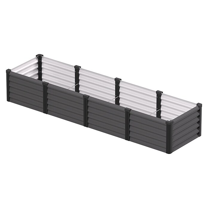 Vitavia Hochbeet Meta In&Out 401 (245 x 65 x 40 cm, Zincalume®, Granit/Schwarz) | BAUHAUS