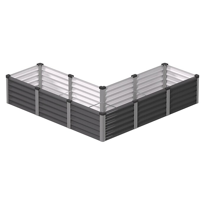 Vitavia Hochbeet Meta In&Out 401 (185 x 185 x 40 cm, Zincalume®, Granit/Silber) | BAUHAUS
