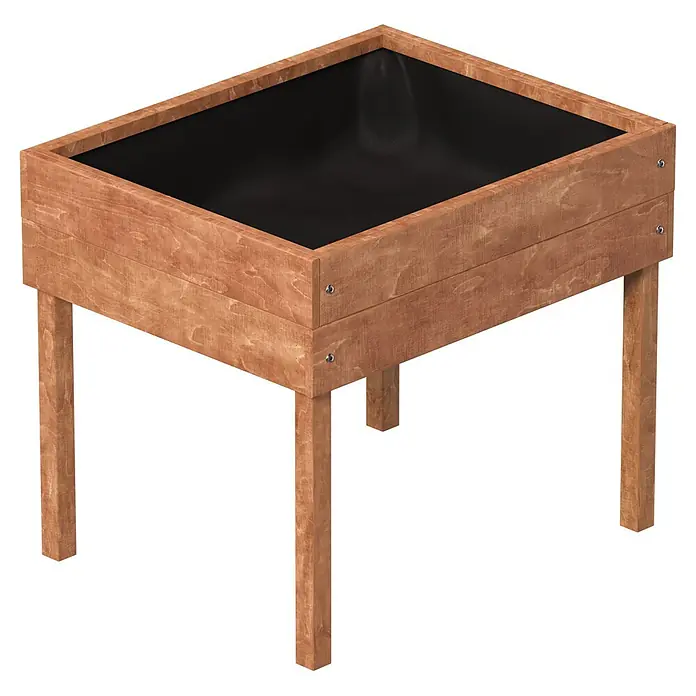 Dobar Hochbeet - 50 x 40 x 45 cm, Holz, Braun - Hellbraunes Hochbeet aus Holz mit schwarzer Innenverkleidung.
