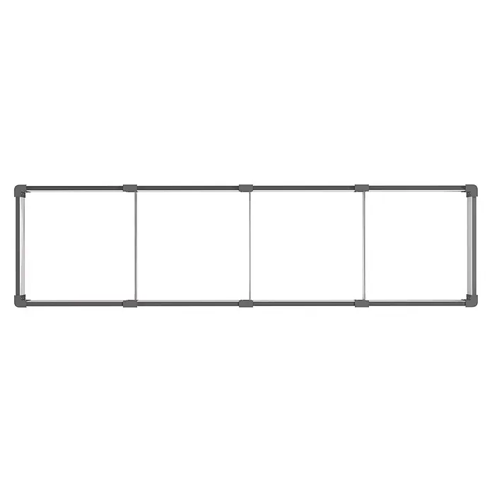 Vitavia Hochbeet Meta In&Out 401 - 245 x 65 x 40 cm, Zincalume®, Granit/Schwarz - Modulares Rahmen-System in Dunkelgrau und Silber mit vertikalen Stützen.
