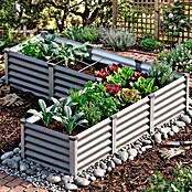 Vitavia Hochbeet Meta In&Out 401 (185 x 185 x 40 cm, Zincalume®, Granit/Silber) | BAUHAUS