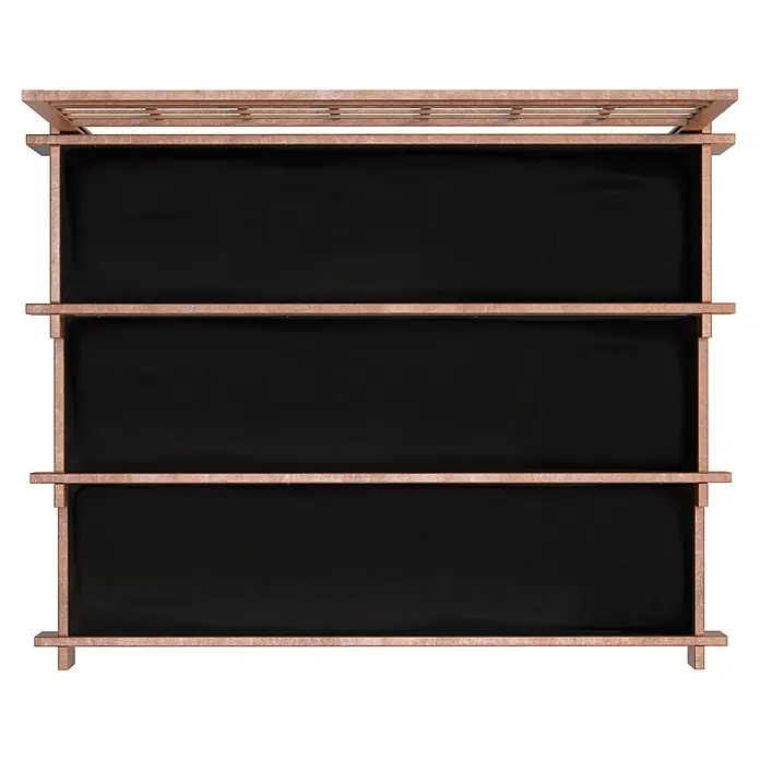 Dobar Hochbeet Peru - 110 x 88 x 115 cm, Holz, Braun - Hölzernes Regal mit drei dunklen, offenen Fächern.