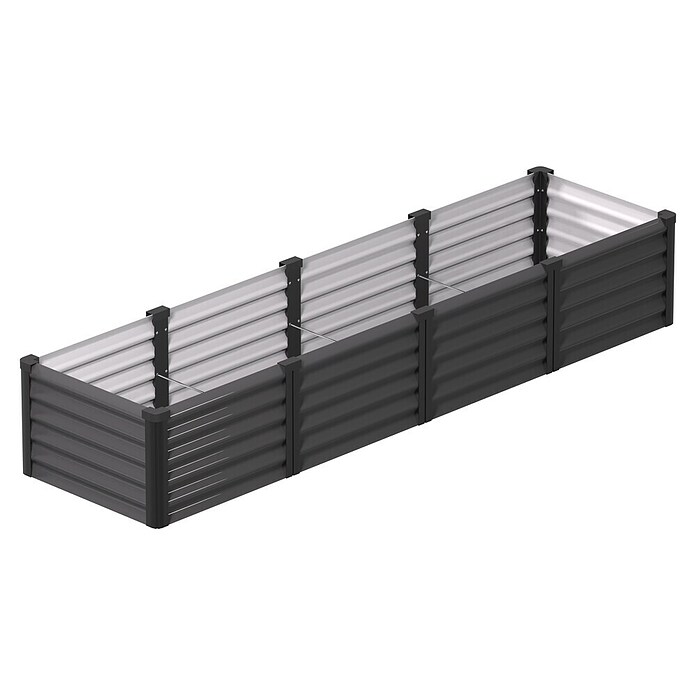 Vitavia Hochbeet Meta In&Out 401 (245 x 65 x 40 cm, Zincalume®, Granit/Schwarz) | BAUHAUS