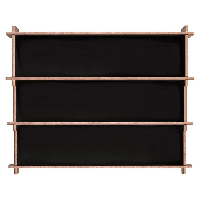 Dobar Hochbeet Peru - 110 x 88 x 36 cm, Holz, Bernstein - Dreistufiges Holzregal mit schwarzen Stofffächern zur Aufbewahrung.