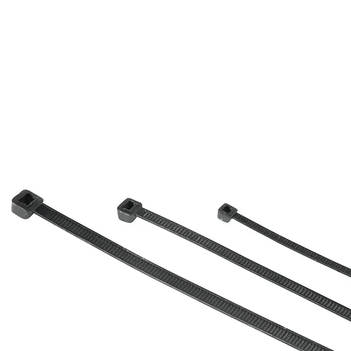 Hama Kabelbinder 2,5 X 100/150/200 mm flexibel 00221002 - Schwarz - Drei dunkelgraue Kunststoff-Kabelbinder zum Bündeln und Sichern.