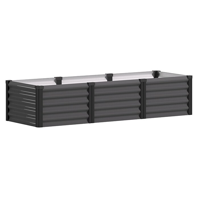 Vitavia Hochbeet Meta In&Out 401 (185 x 65 x 40 cm, Zincalume®, Granit/Schwarz) | BAUHAUS