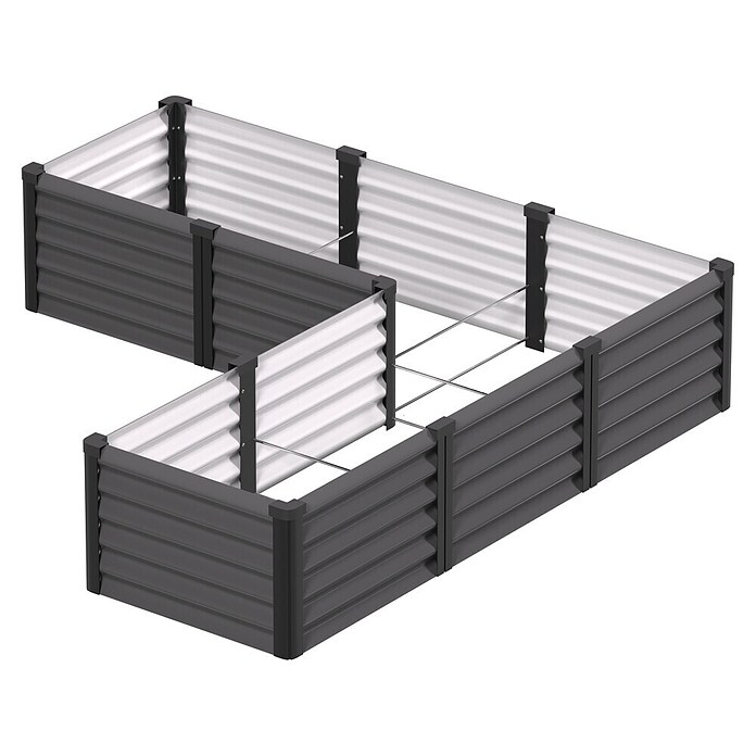 Vitavia Hochbeet Meta In&Out 401 (185 x 185 x 40 cm, Zincalume®, Granit/Schwarz) | BAUHAUS