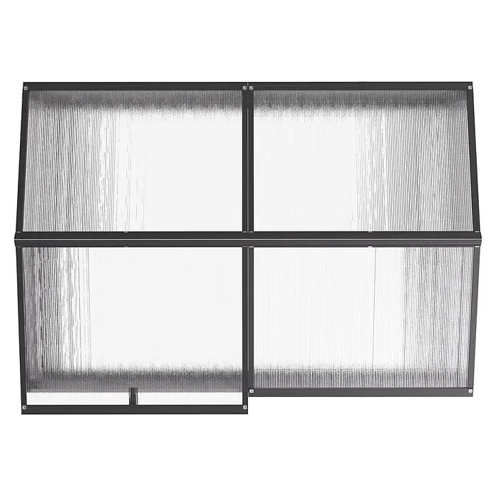 Vitavia Hochbeet mit Frühbeet-Aufsatz - 121,7 x 83,1 x 135,1 cm, Schwarz, Polycarbonat - Vierteiliger Plissee-Insektenschutz mit dunkelgrauem Rahmen und transparentem Gewebe, für Türen oder Fenster.