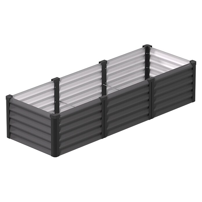 Vitavia Hochbeet Meta In&Out 401 (185 x 65 x 40 cm, Zincalume®, Granit/Schwarz) | BAUHAUS