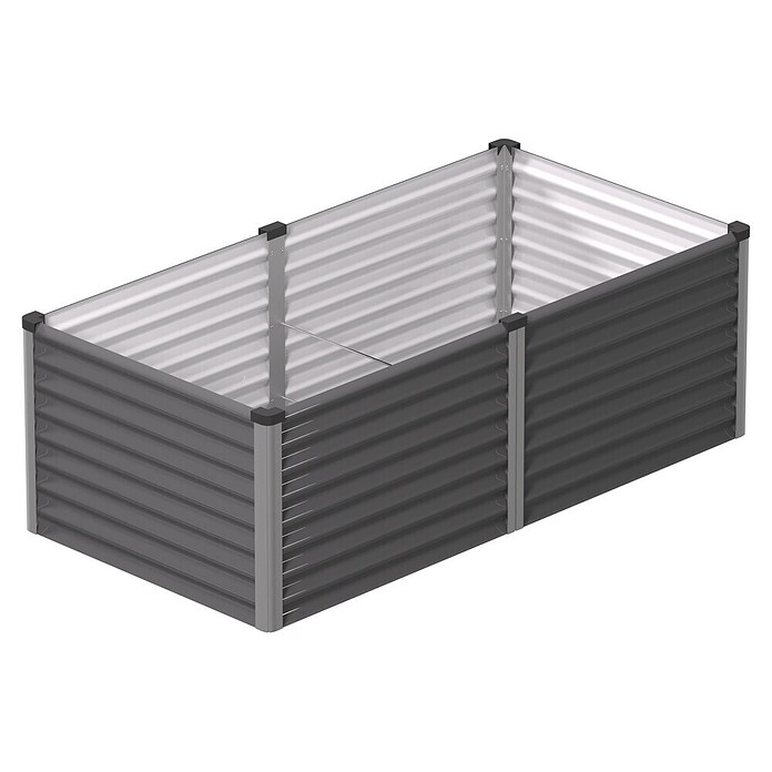 Vitavia Hochbeet Meta 630 (187,7 x 96,2 x 63 cm, Zincalume®, Granit/Silber) | BAUHAUS