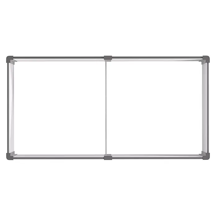Vitavia Hochbeet Meta 630 - 187,7 x 96,2 x 63 cm, Zincalume®, Granit/Silber - Zweiflügeliger Whiteboard-Rahmen mit Aluminiumleisten und dunkelgrauen Verbindern.