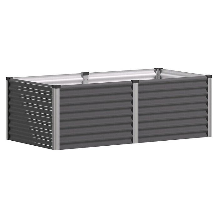 Vitavia Hochbeet Meta 630 (187,7 x 96,2 x 63 cm, Zincalume®, Granit/Silber) | BAUHAUS