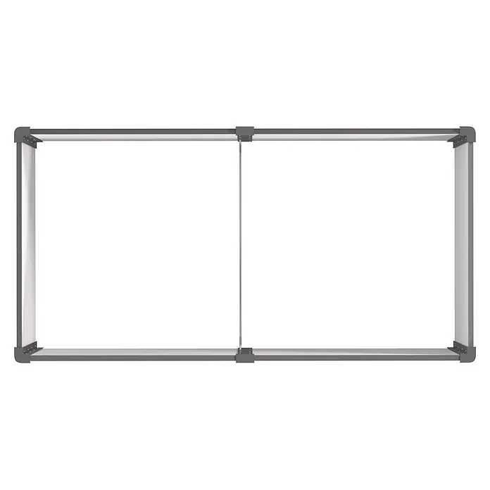 Vitavia Hochbeet Meta 858 - 187,7 x 96,2 x 85,8 cm, Zincalume®, Granit/Schwarz - Grauer rechteckiger Displayrahmen aus Metall mit mittiger vertikaler Stütze.