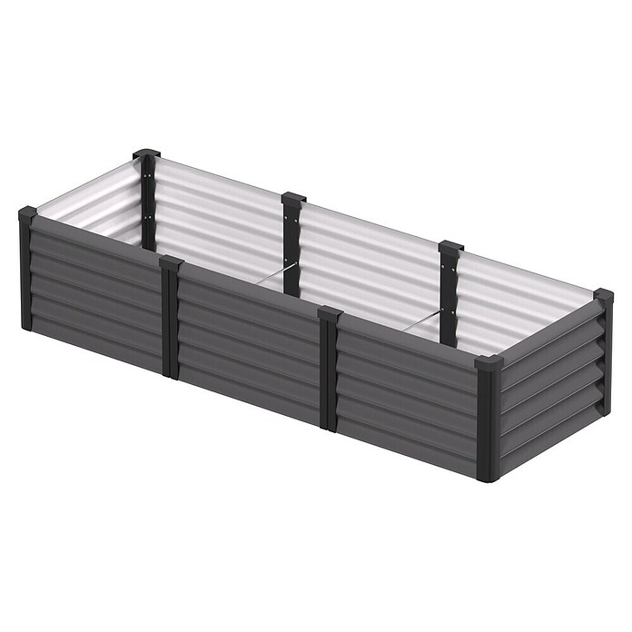 Vitavia Hochbeet Meta In&Out 401 (185 x 65 x 40 cm, Zincalume®, Granit/Schwarz) | BAUHAUS