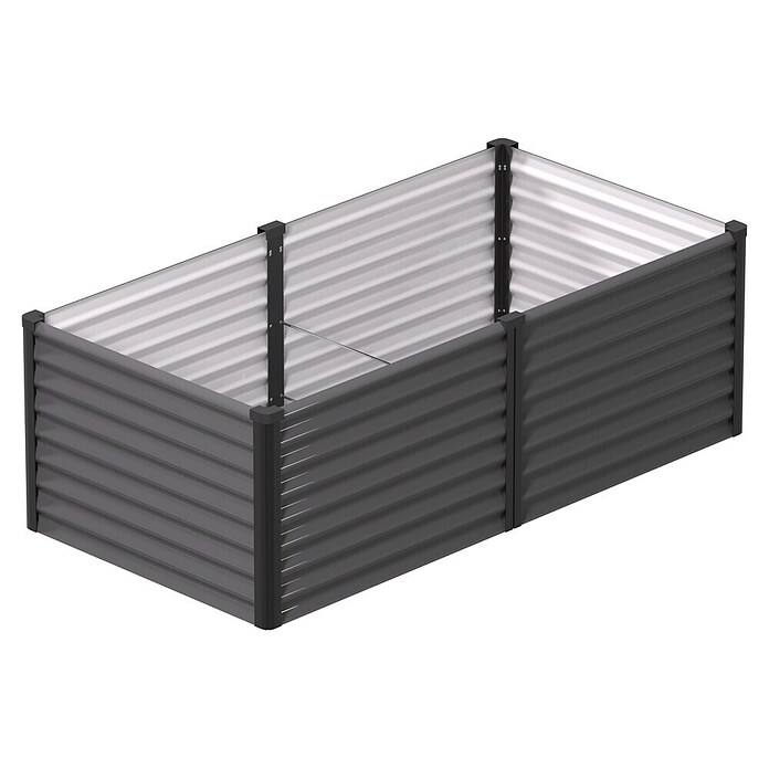Vitavia Hochbeet Meta 630 (187,7 x 96,2 x 63 cm, Zincalume®, Granit/Schwarz) | BAUHAUS