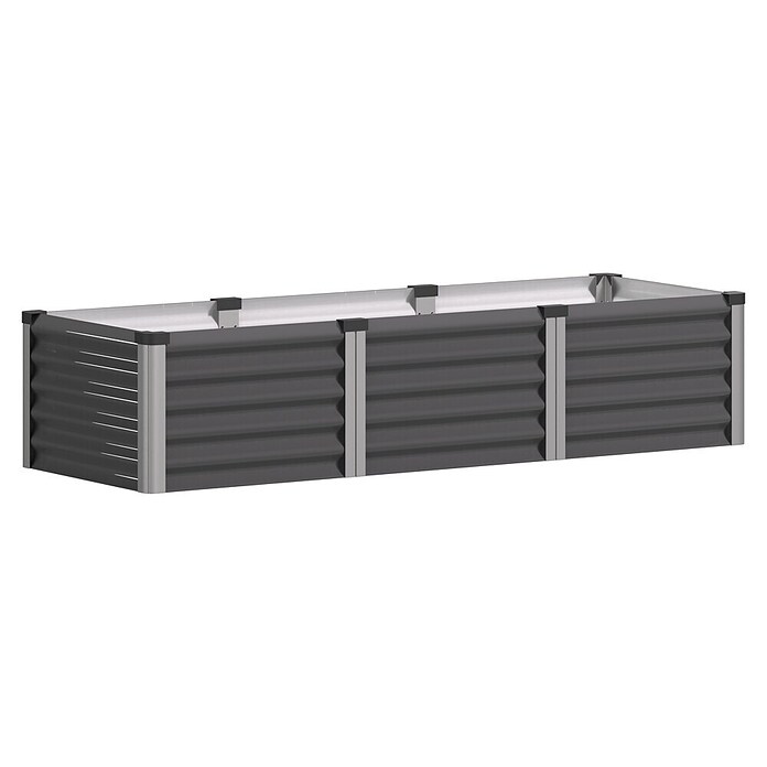 Vitavia Hochbeet Meta In&Out 401 (185 x 65 x 40 cm, Zincalume®, Granit/Silber) | BAUHAUS