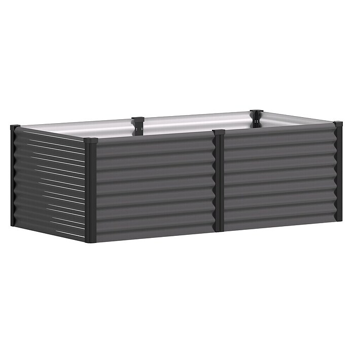 Vitavia Hochbeet Meta 630 (187,7 x 96,2 x 63 cm, Zincalume®, Granit/Schwarz) | BAUHAUS