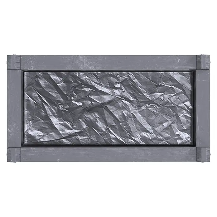 Promadino Kräuterhochbeet - 114 x 60 x 84,5 cm, Grau - Rechteckiger grauer Holzrahmen umgibt eine zerknitterte dunkelgraue Platte.