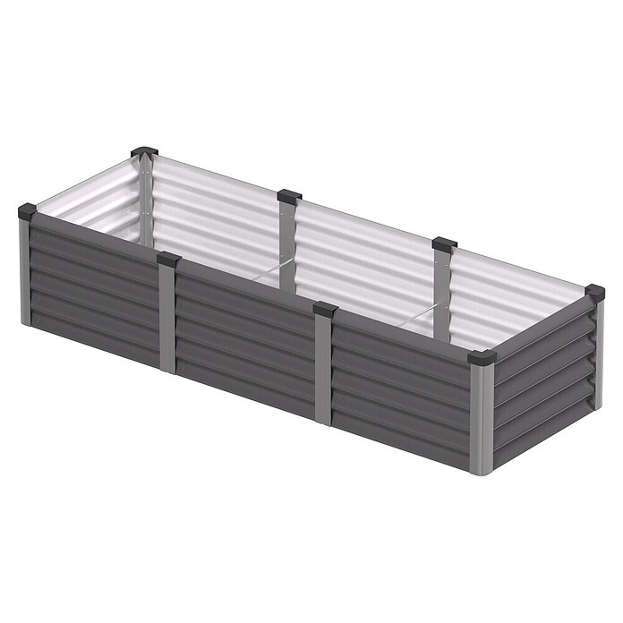 Vitavia Hochbeet Meta In&Out 401 (185 x 65 x 40 cm, Zincalume®, Granit/Silber) | BAUHAUS
