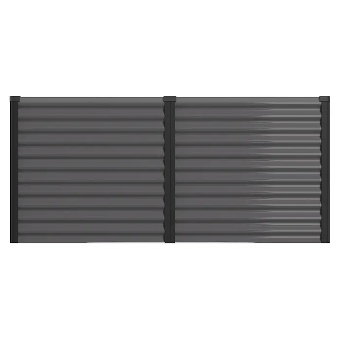 Vitavia Hochbeet Meta 858 - 187,7 x 96,2 x 85,8 cm, Zincalume®, Granit/Schwarz - Dunkelgraue Horizontaljalousie mit verstellbaren Lamellen.