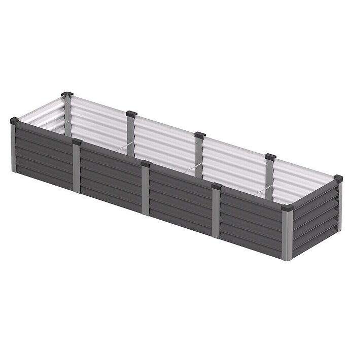 Vitavia Hochbeet Meta In&Out 401 (245 x 65 x 40 cm, Zincalume®, Granit/Silber) | BAUHAUS