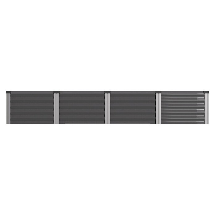 Vitavia Hochbeet Meta In&Out 401 (245 x 65 x 40 cm, Zincalume®, Granit/Silber) | BAUHAUS