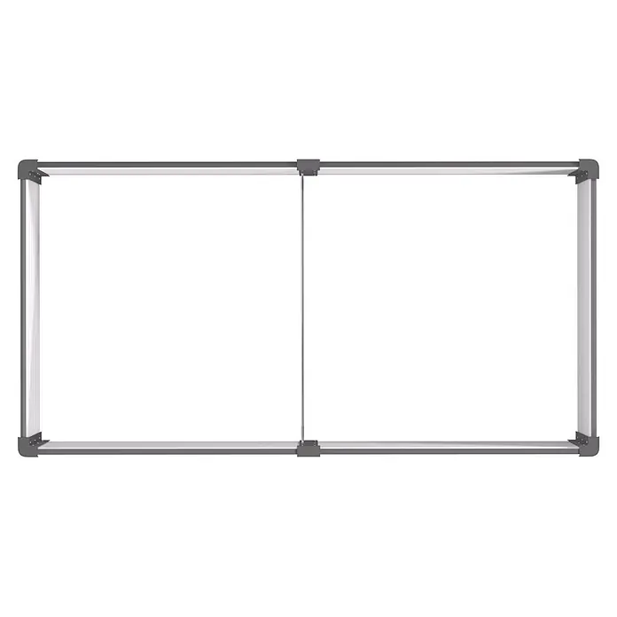 Vitavia Hochbeet Meta 630 - 187,7 x 96,2 x 63 cm, Zincalume®, Granit/Schwarz - Rechteckiger grau-silberner Displayrahmen mit Eckhalterungen und zentraler Stützstange.