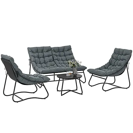 Outsunny  Loungemöbel-Set mit Tisch