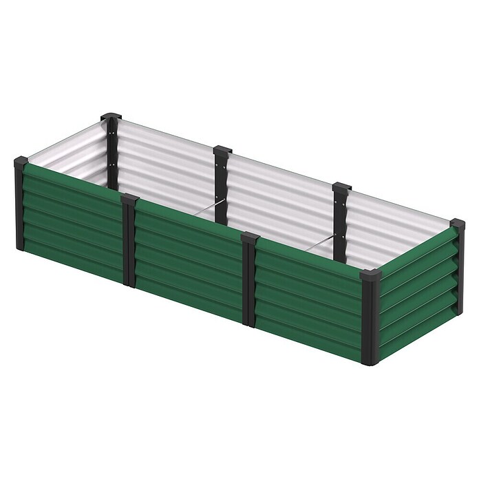 Vitavia Hochbeet Meta In & Out 401 (185 x 65 x 40 cm, Zincalume®, Seegras/Schwarz) | BAUHAUS