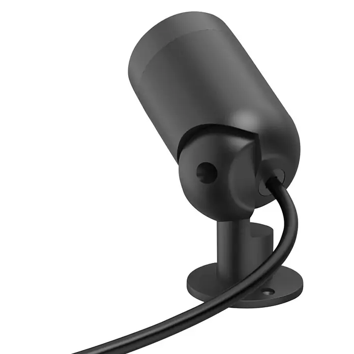 Hama LED-Gartenstrahler WLAN Gartenstecker - Schwarz - Schwarzer verstellbarer Außenstrahler mit Basis und Anschlusskabel.