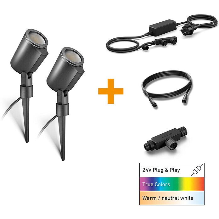 Steinel LED-Gartenspot-Set 24V Garten-Lichtsystems (RGBW, IP65, Höhe: 36,9 cm) | BAUHAUS