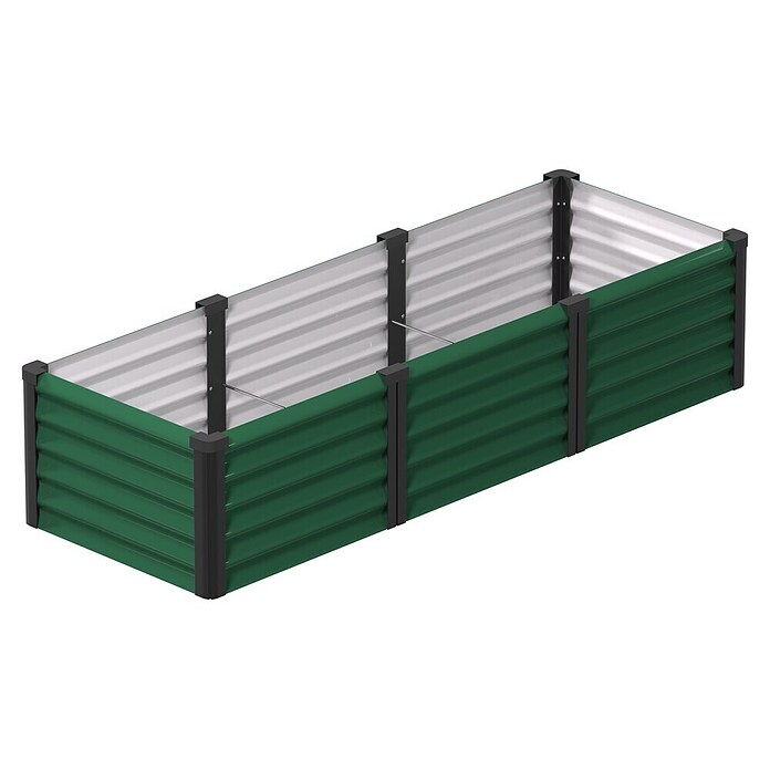 Vitavia Hochbeet Meta In & Out 401 (185 x 65 x 40 cm, Zincalume®, Seegras/Schwarz) | BAUHAUS