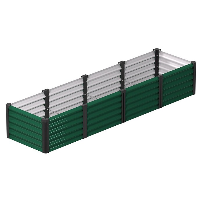 Vitavia Hochbeet Meta In & Out 401 (245 x 65 x 40 cm, Zincalume®, Seegras/Schwarz) | BAUHAUS