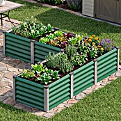 Vitavia Hochbeet Meta In & Out 401 (185 x 185 x 40 cm, Zincalume®, Seegras/Alu) | BAUHAUS
