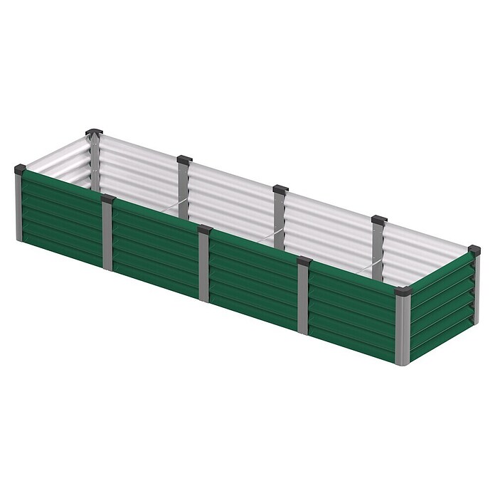 Vitavia Hochbeet Meta In & Out 401 (245 x 65 x 40 cm, Zincalume®, Seegras/Alu) | BAUHAUS