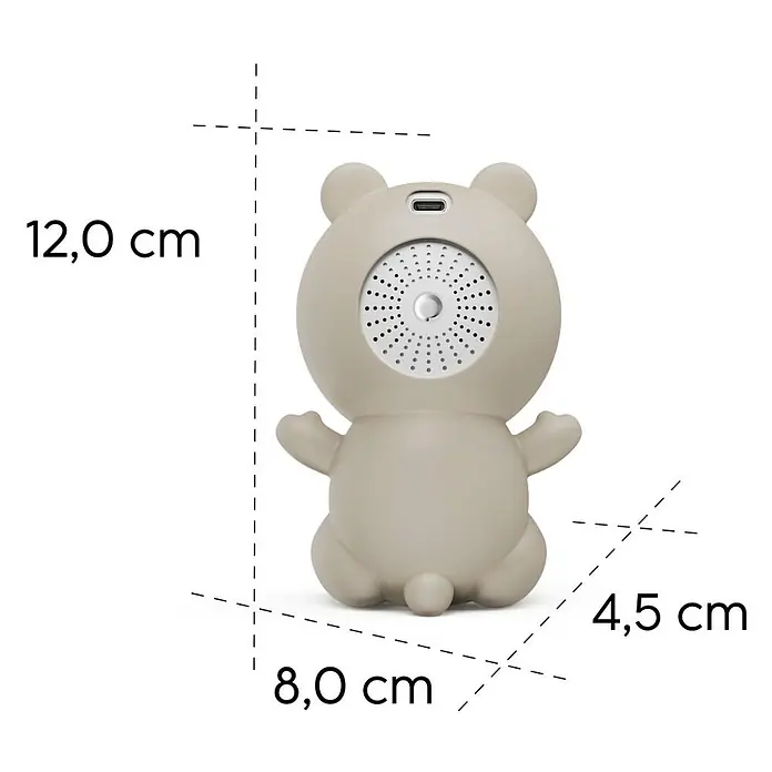 Hama Überwachungskamera 00176673 WLAN mit Kamera -  - Hellbrauner, bärenförmiger Lautsprecher mit USB-C-Anschluss, Maße 12x8x4,5 cm.