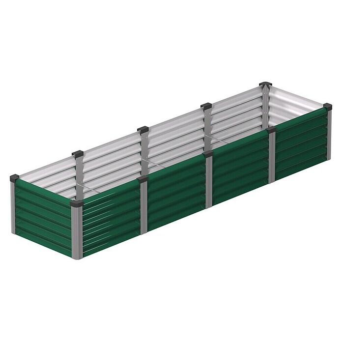 Vitavia Hochbeet Meta In & Out 401 (245 x 65 x 40 cm, Zincalume®, Seegras/Alu) | BAUHAUS