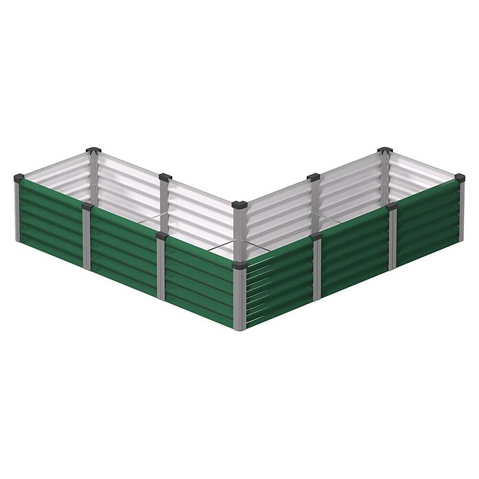 Vitavia Hochbeet Meta In & Out 401 (185 x 185 x 40 cm, Zincalume®, Seegras/Alu) | BAUHAUS