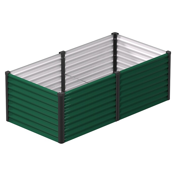 Vitavia Hochbeet Meta 630 (187,7 x 96,2 x 63 cm, Zincalume®, Seegras/Schwarz) | BAUHAUS