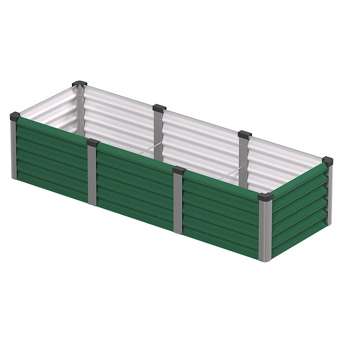 Vitavia Hochbeet Meta In & Out 401 (185 x 65 x 40 cm, Zincalume®, Seegras/Alu) | BAUHAUS