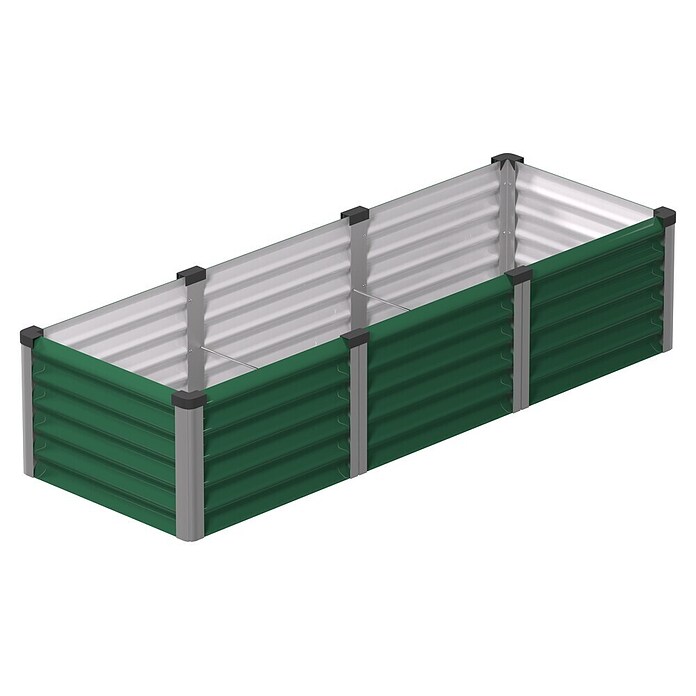 Vitavia Hochbeet Meta In & Out 401 (185 x 65 x 40 cm, Zincalume®, Seegras/Alu) | BAUHAUS