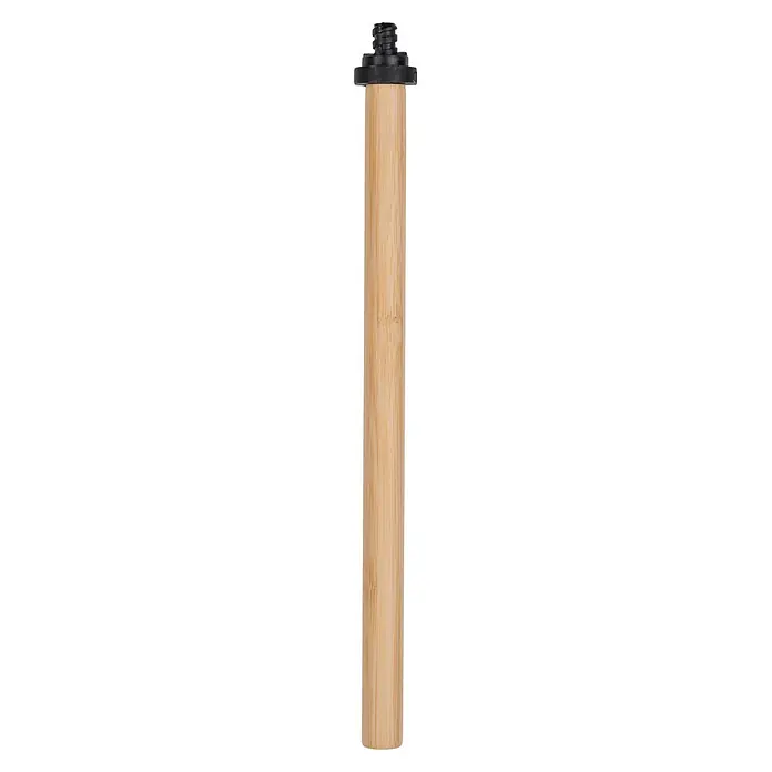 Wenko Ersatzstiel WC-Bürste - Länge: 330 mm, Bambus, Natur - Langes hellbraunes Bambus-Möbelbein mit schwarzer Gewindeschraube oben.