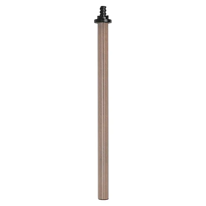 Wenko Ersatzstiel WC-Bürste - Länge: 330 mm, Edelstahl, Kupfer - Gebürsteter bronzefarbener Metall-Montagestift mit schwarzem Gewinde oben.