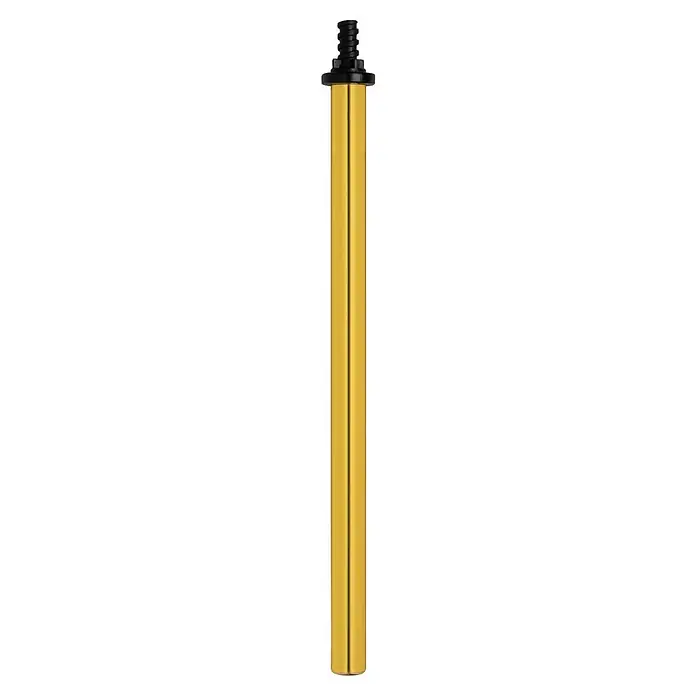 Wenko Ersatzstiel WC-Bürste - Länge: 330 mm, Edelstahl, Gold - Langes goldenes Metallpumpenrohr mit schwarzem Gewindeansatz.
