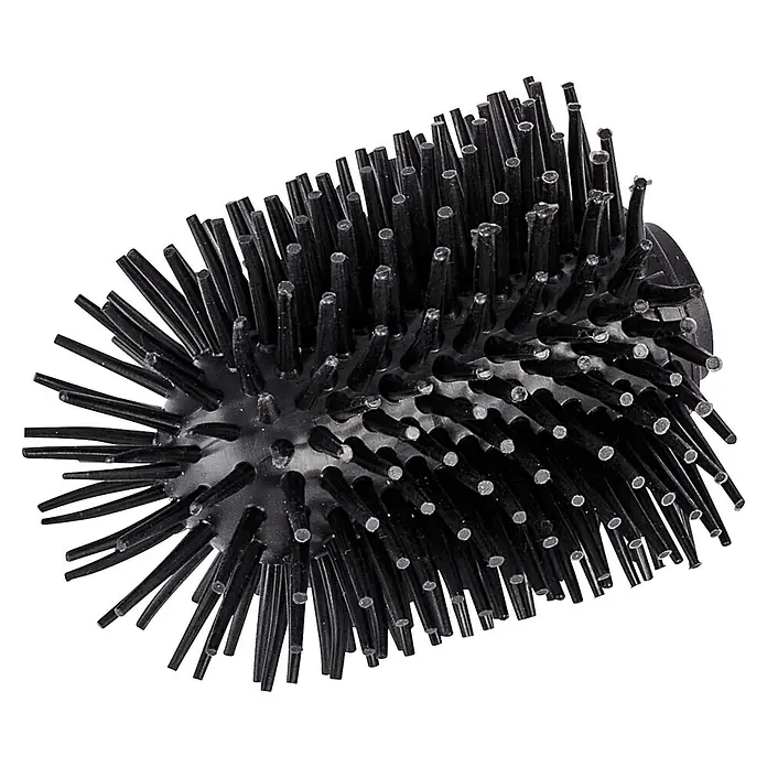 Wenko Ersatzbürste - Kunststoff, Schwarz - Schwarze zylindrische Haarbürstenwalze mit flexiblen Stiften.