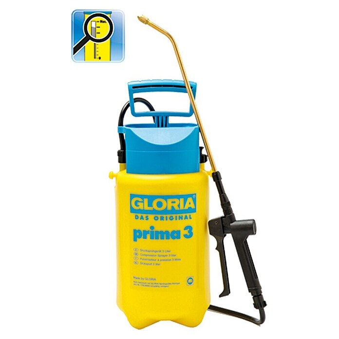 Gloria Tlačna škropilnica Prima 3 z nastavljivo medeninasto šobo  (Delovni tlak: 3 bar, Plastika) | 7536 - Drucksprühgeräte | IAHF - Sprühgeräte | IAH - Dünger / Pflanzenschutz | IA - Gartenhartware | I - Stadtgarten | BAUHAUS