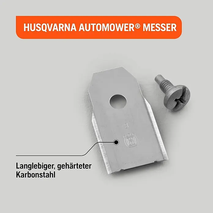 Husqvarna Ersatzmesser-Set für Mähroboter Classic Messer 45er-Pack - Passend für: alle Husqvarna Automower Modelle, 45 Stk. - Silbernes Husqvarna Automower Messer aus langlebigem, gehärtetem Karbonstahl, mit Schraube.