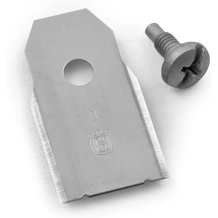 Husqvarna Ersatzmesser-Set für Mähroboter Classic Messer 45er-Pack - Passend für: alle Husqvarna Automower Modelle, 45 Stk. - Metallene Husqvarna Trimmerklinge und Schraube. Die Klinge hat ein Mittelloch und das Husqvarna Kronenlogo, die Schraube einen Sternantrieb.